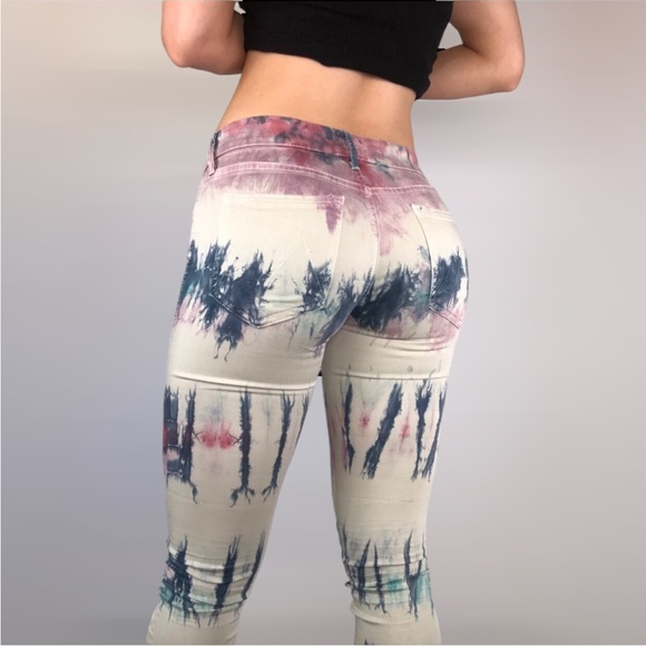 MOTHER Scaramouche‎ The Looker Skinny Jeans Size 26 Tye Dye - Picture 1 of 7